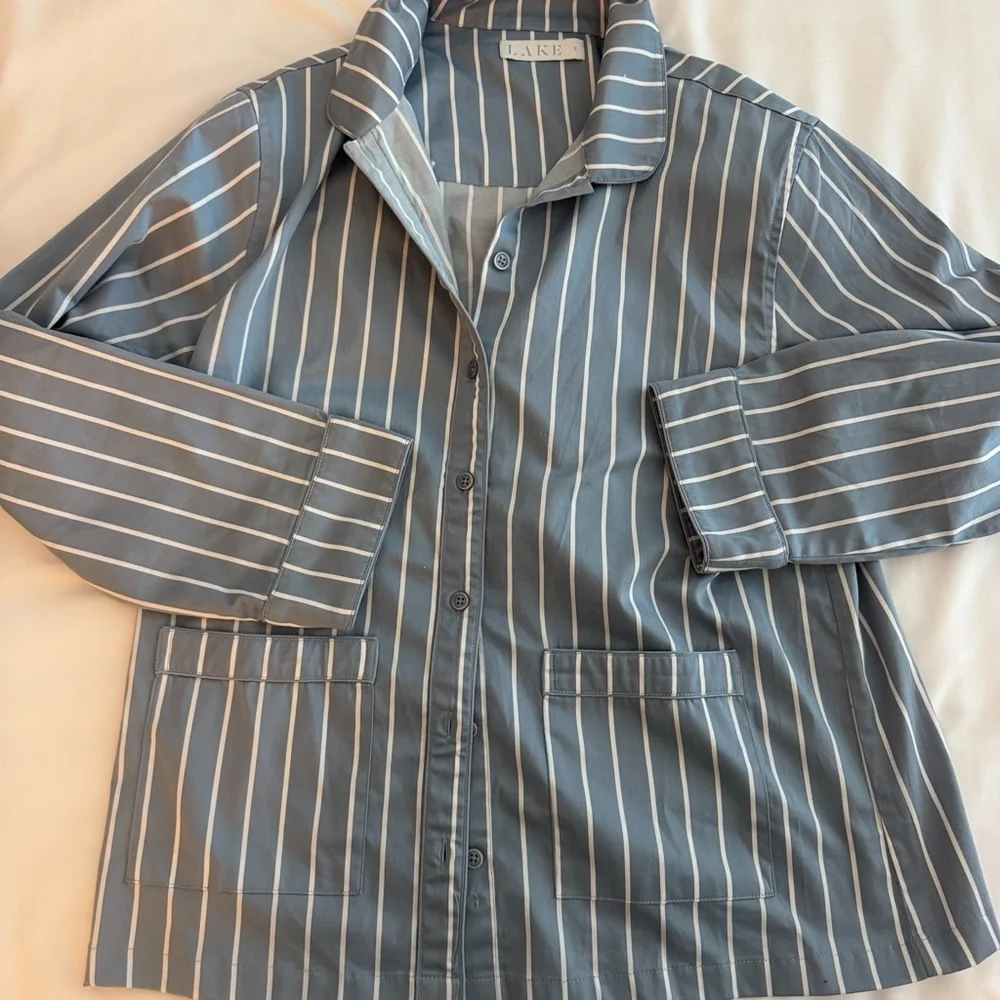 Lake Pajamas Blue Striped Women's Pajama Set - Picture 3 of 9